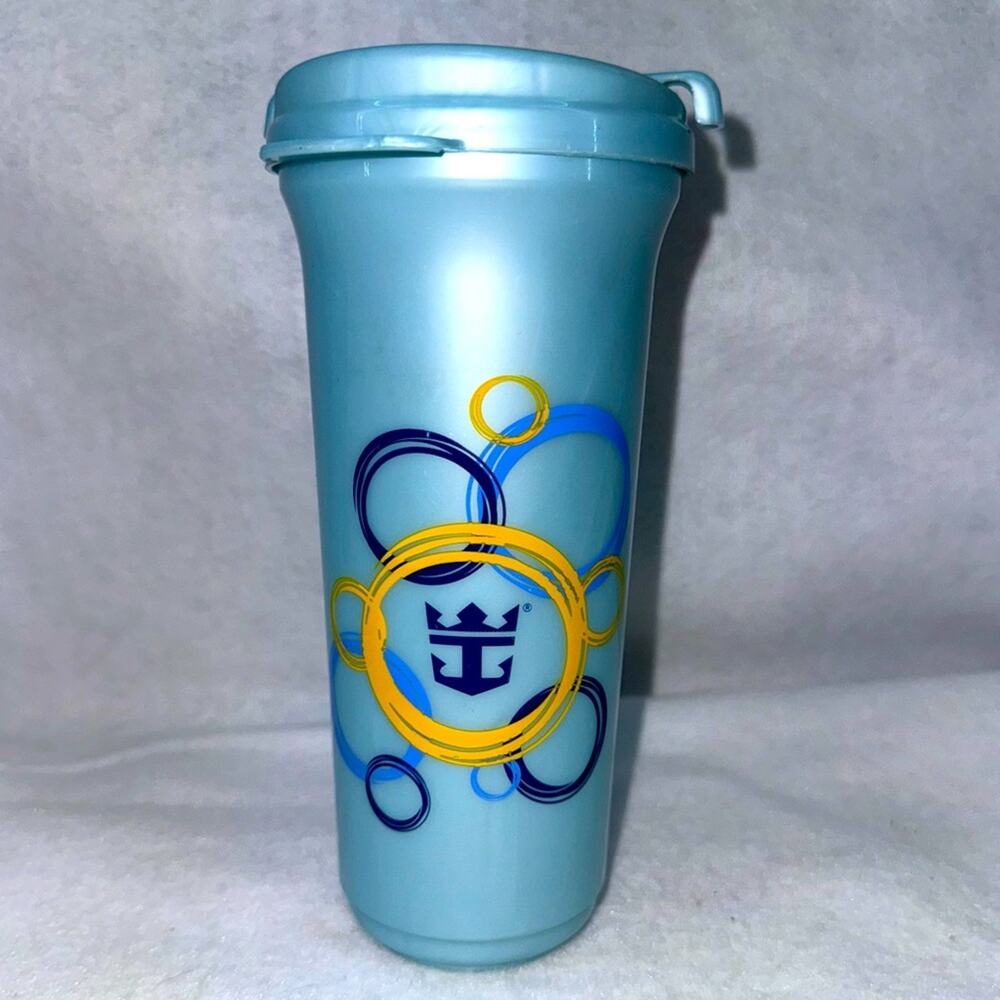 HTF Royal Caribbean Cruise Lines Teal CocoCay Tumbler Rare EUC Souvenir 7.5”H